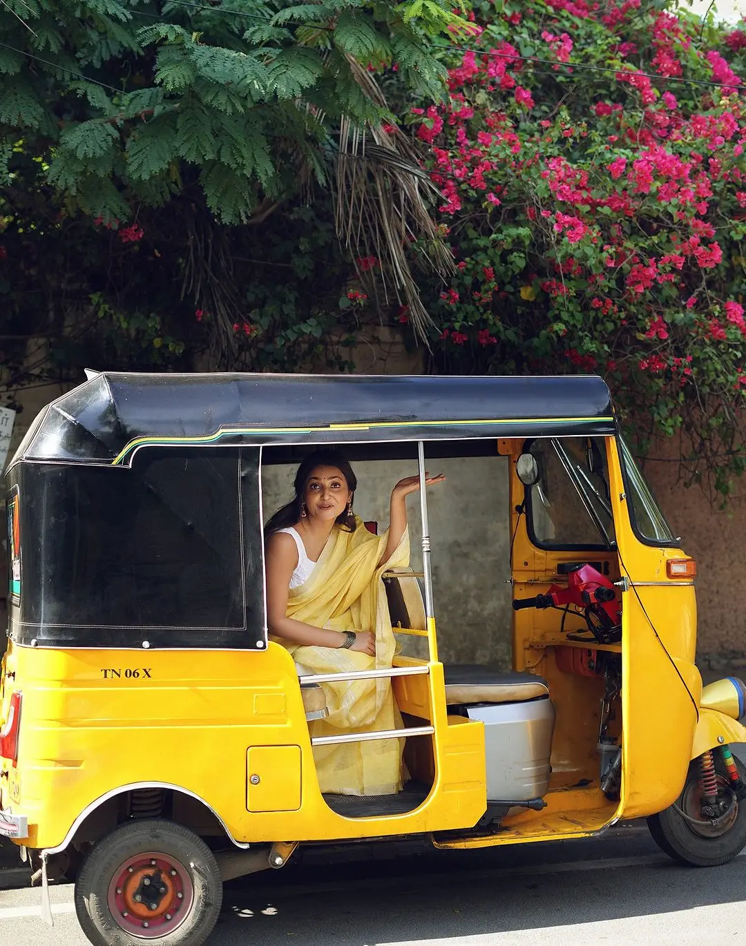 Avantika Mishra Stills in Yellow Saree White Sleeveless Blouse